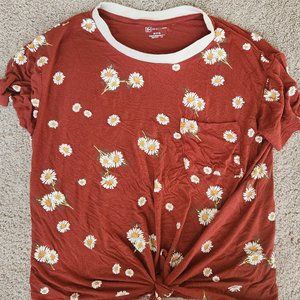 Burnt Orange Front Knot Top